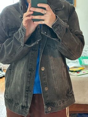 Washed Black Denim Jacket